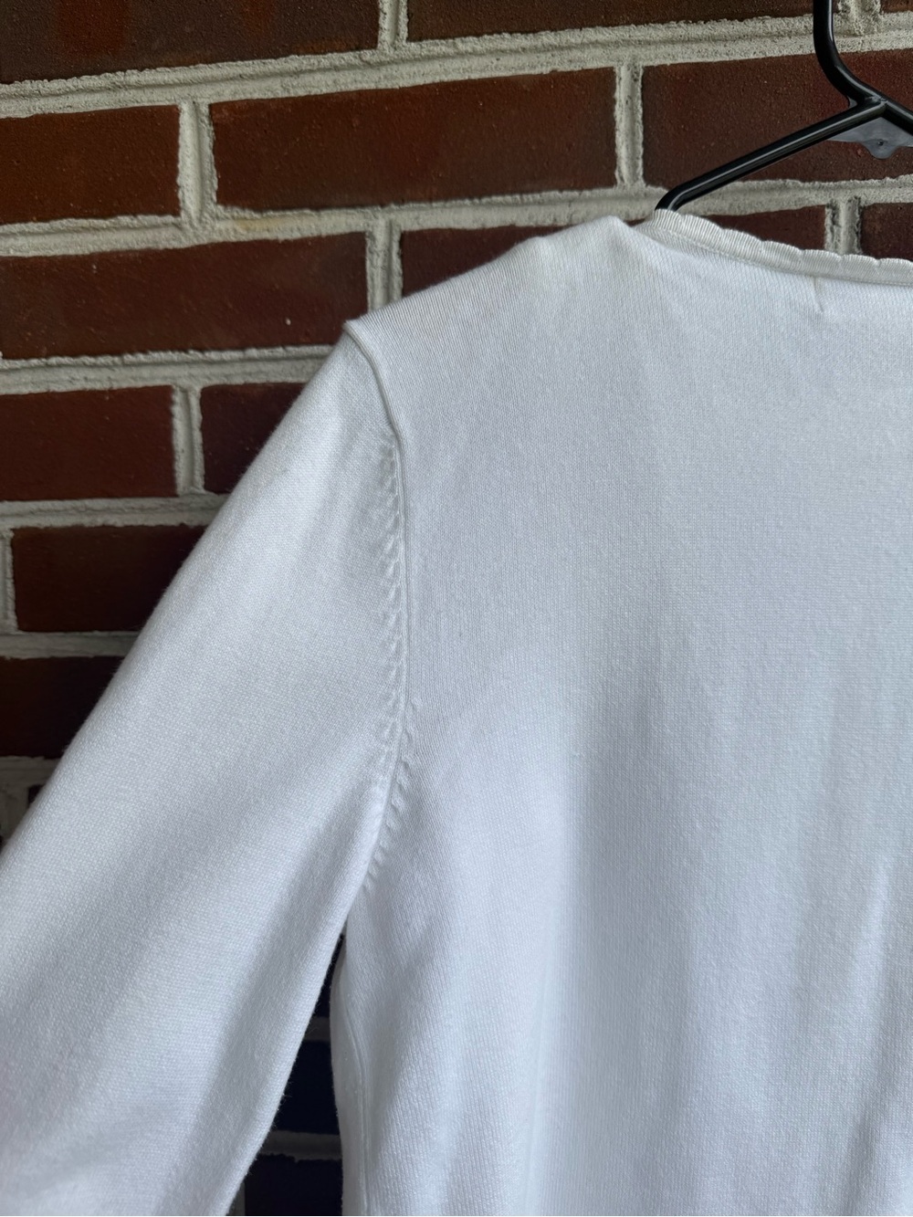 Jones New York Sport White Knit 2-piece Cardigan Tank Twin w/ Scoop Neck Shell L - Picture 6 of 10